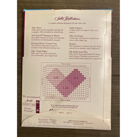 Hanes Silk Reflections Control Top Pantyhose 717 Sandalfoot Grey Mist Size CD - Picture 2 of 8